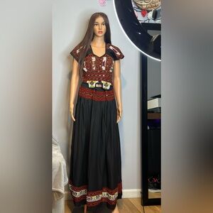 Vintage Handmade Indian Mirror Work Set Sz M/L